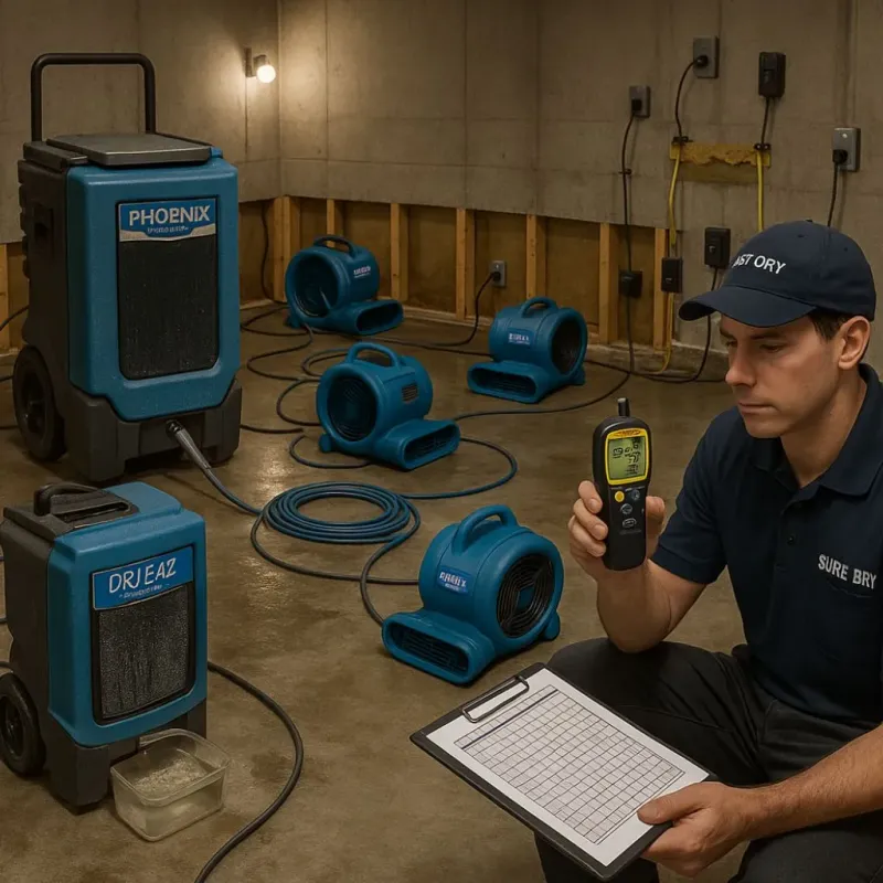 Structural Drying and Dehumidification process in Germantown, TN